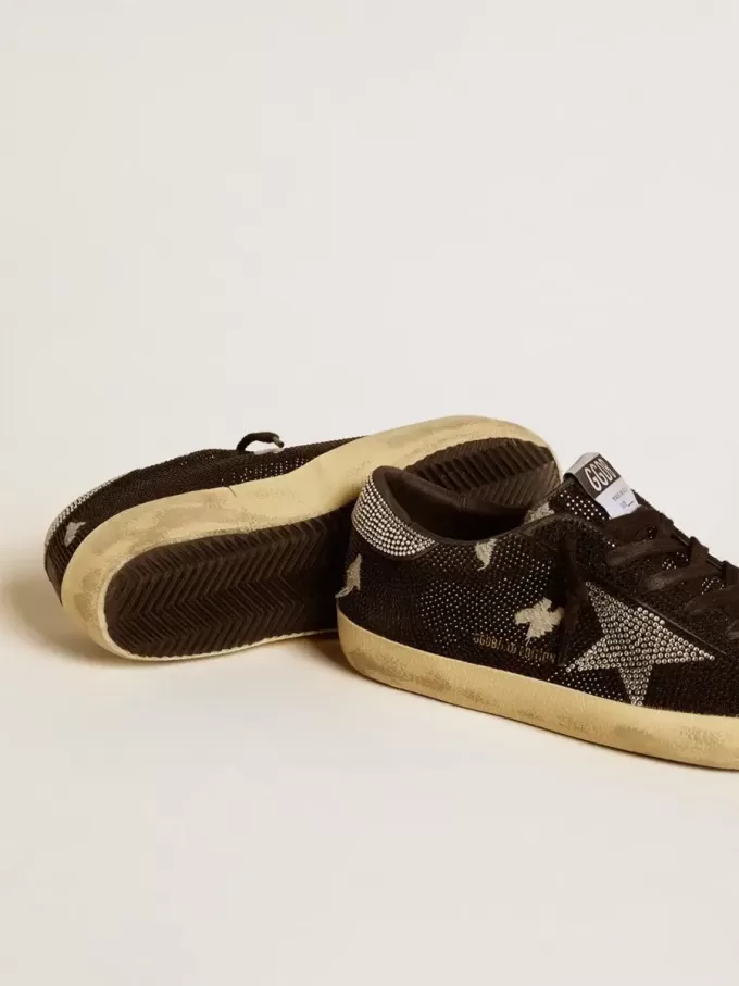 Super-Star für Damen aus Wildleder und Swarovski-Kristallen mit silbernem Stern Super-Star für Damen aus Wildleder und Swarovski-Kristallen mit silbernem Stern