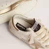 Super-Star für Damen mit goldglitzerndem Foxing und Metallnieten-Schriftzug