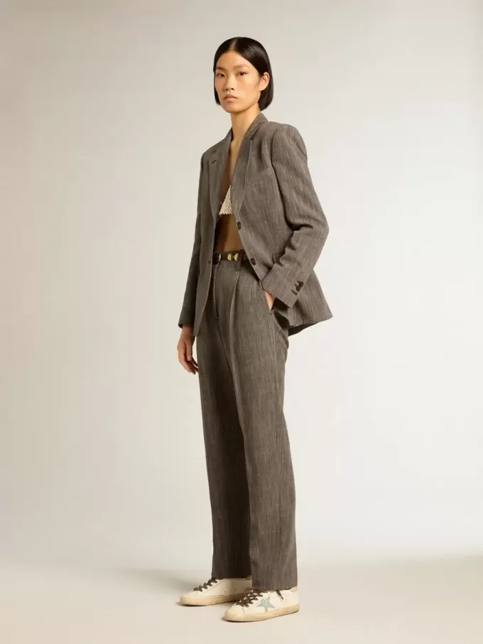 Super-Star für Damen mit grauem Glitzerstern und nudefarbenem Lederabsatz Super-Star für Damen mit grauem Glitzerstern und nudefarbenem Lederabsatz