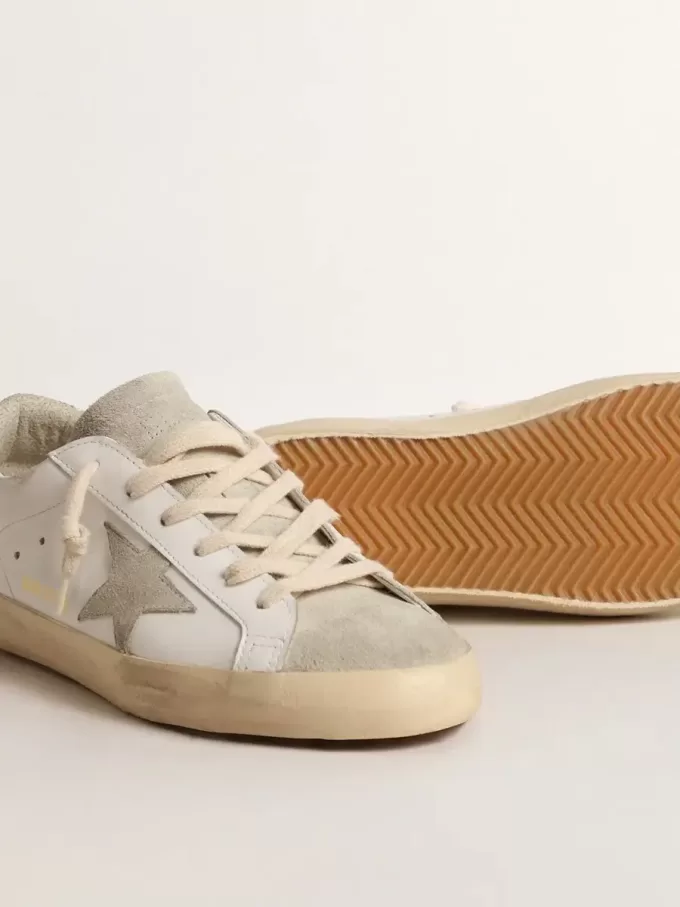 Super-Star für Damen mit grauem Stern und silbernem Glitzer-Fersenlasche Super-Star für Damen mit grauem Stern und silbernem Glitzer-Fersenlasche