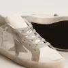 Super-Star für Damen mit grauem Wildlederstern und Fersenlasche Super-Star für Damen mit grauem Wildlederstern und Fersenlasche