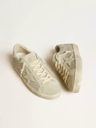 Super-Star für Damen mit grauem Wildlederstern und Swarovski-Kristall-Mesh Super-Star für Damen mit grauem Wildlederstern und Swarovski-Kristall-Mesh