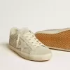 Super-Star für Damen mit grauem Wildlederstern und Swarovski-Kristall-Mesh Super-Star für Damen mit grauem Wildlederstern und Swarovski-Kristall-Mesh