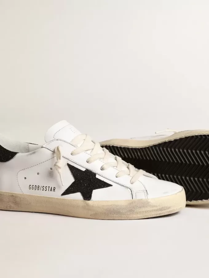 Super-Star für Damen mit schwarzem Swarovski-Kristallstern und Fersenlasche