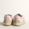 Super-Star für Damen mit silbernem Lederstern und rosa Fersenlasche