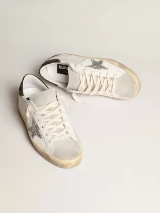 Super-Star für Damen mit silbernem Stern und braunem Glitzer-Fersenriemen Super-Star für Damen mit silbernem Stern und braunem Glitzer-Fersenriemen
