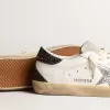 Super-Star für Damen mit silbernem Stern und braunem Glitzer-Fersenriemen