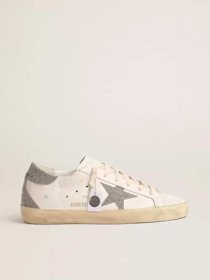 Super-Star für Damen mit silbernem Swarovski-Kristallstern und Fersenlasche