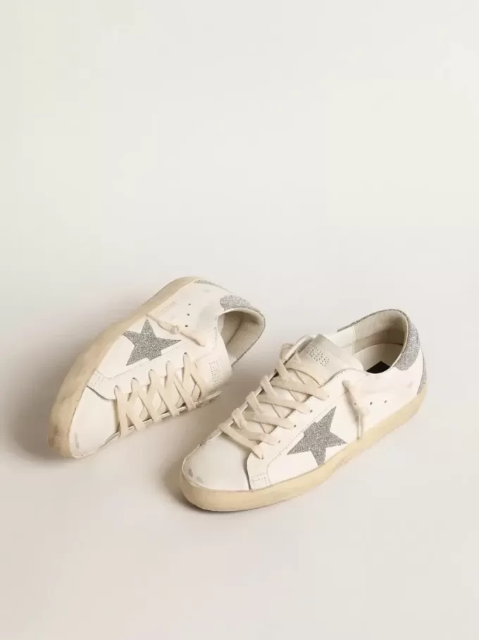 Super-Star für Damen mit silbernem Swarovski-Kristallstern und Fersenlasche