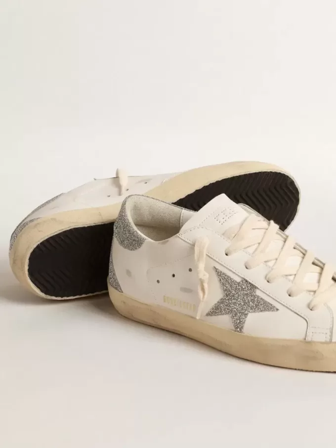 Super-Star für Damen mit silbernem Swarovski-Kristallstern und Fersenlasche
