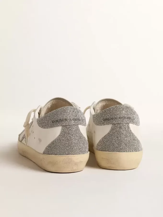 Super-Star für Damen mit silbernem Swarovski-Kristallstern und Fersenlasche