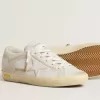 Super-Star für Damen mit weißem Lederstern und Fersenlasche mit Used-Look
