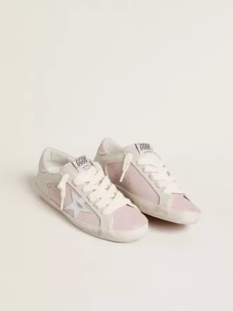 Super-Star LTD aus rosa Leder mit silberfarbenem Lederstern und rosa Lederabsatzlasche