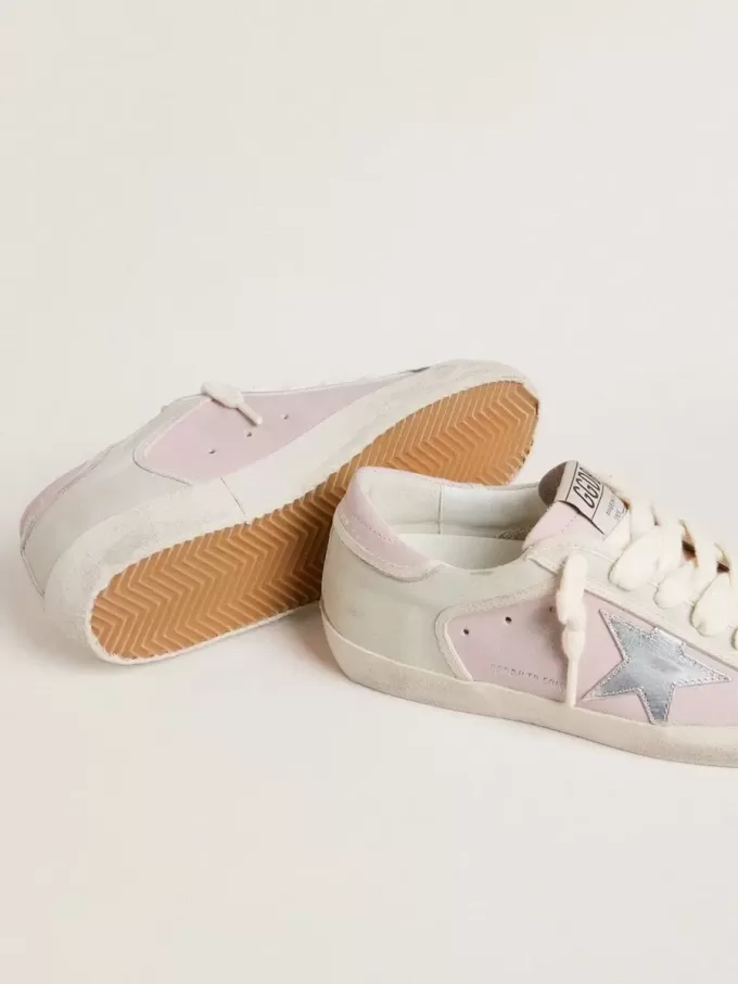 Super-Star LTD aus rosa Leder mit silberfarbenem Lederstern und rosa Lederabsatzlasche Super-Star LTD aus rosa Leder mit silberfarbenem Lederstern und rosa Lederabsatzlasche