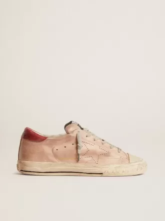 Super-Star LTD aus rosa Nubukleder mit perforiertem Stern und Lederlasche an der Ferse