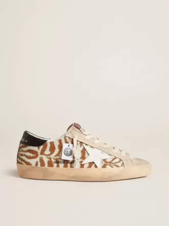 Super-Star LTD aus Swarovski-Kristallen mit Zebra-Effekt und weißem Lederstern
