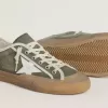 Super-Star LTD für Damen aus grünem Canvas mit weißem Lederstern Super-Star LTD für Damen aus grünem Canvas mit weißem Lederstern