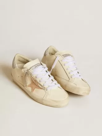 Super-Star LTD für Damen aus Nappaleder mit nudefarbenem Lederstern und glitzernder Fersenlasche
