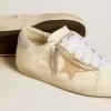 Super-Star LTD für Damen aus Nappaleder mit nudefarbenem Lederstern und glitzernder Fersenlasche Super-Star LTD für Damen aus Nappaleder mit nudefarbenem Lederstern und glitzernder Fersenlasche