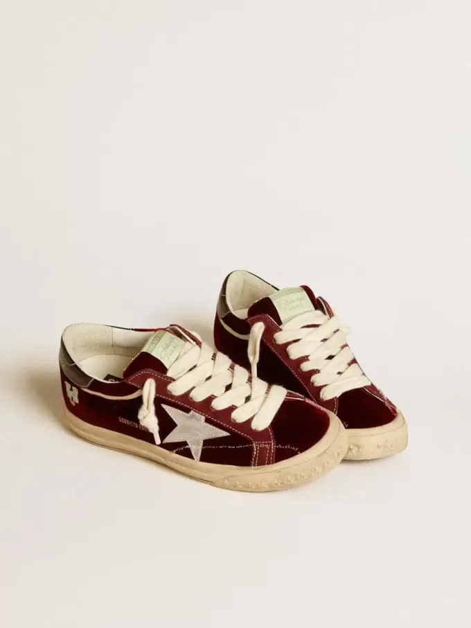 Super-Star LTD für Damen aus Samt mit metallischem Lederstern und Fersenlasche