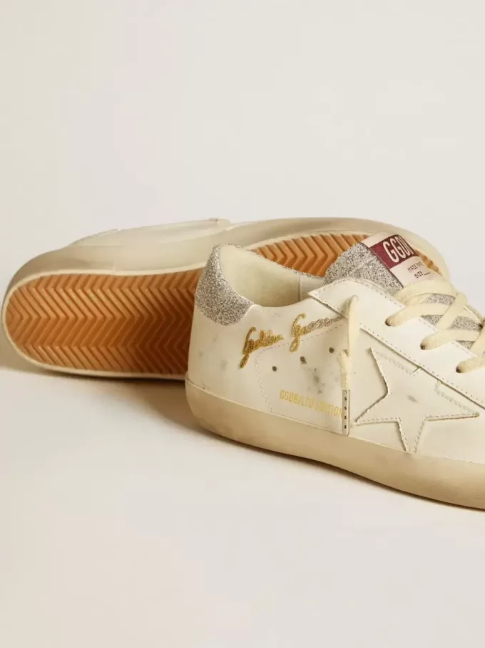 Super-Star LTD für Damen aus weißem Leder mit Swarovski-Mikrokristalleinsätzen