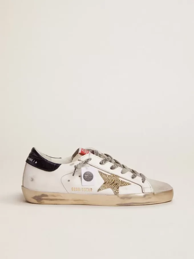 Super-Star LTD für Damen mit blauer Fersenlasche und Swarovski-Kristallstern Super-Star LTD für Damen mit blauer Fersenlasche und Swarovski-Kristallstern