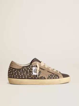 Super-Star LTD in grauem Nubukleder mit Swarovski-Perlen und Stern aus Wildleder
