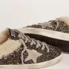 Super-Star Sabot für Damen mit Glitzer und Lammfellfutter