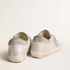 Super-Star-Sneaker aus grau-weißem Leder mit Glitzereffekt und Lederstern Super-Star-Sneaker aus grau-weißem Leder mit Glitzereffekt und Lederstern