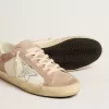 Super-Star-Sneaker für Damen aus rosa Wildleder mit silbermetallischem Lederstern Super-Star-Sneaker für Damen aus rosa Wildleder mit silbermetallischem Lederstern