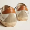 Super-Star-Sneaker für Damen mit Stern aus Wildleder und brauner Fersenlasche Super-Star-Sneaker für Damen mit Stern aus Wildleder und brauner Fersenlasche