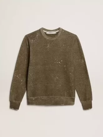 Sweatshirt aus Baumwolle in Buchefarbe mit Vintage-Effekt