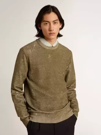 Sweatshirt aus Baumwolle in Buchefarbe mit Vintage-Effekt