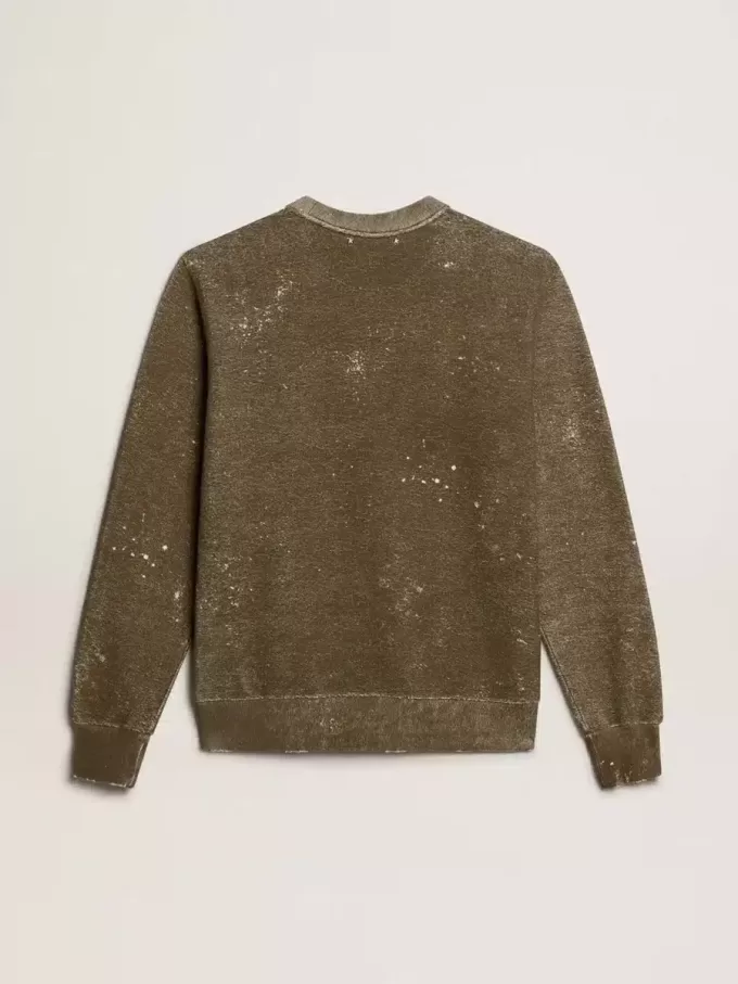 Sweatshirt aus Baumwolle in Buchefarbe mit Vintage-Effekt
