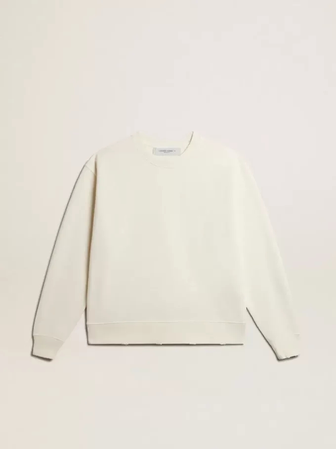Sweatshirt in Altweiß mit umgekehrtem Logo auf der Rückseite – Jersey Capsule