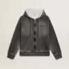 Sweatshirt in Anthrazit mit Sprüheffekt und Nieten Sweatshirt in Anthrazit mit Sprüheffekt und Nieten