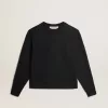 Sweatshirt in gewaschenem Schwarz mit umgekehrtem Logo auf der Rückseite – Jersey Capsule