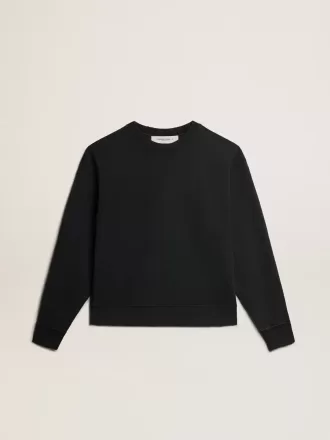 Sweatshirt in gewaschenem Schwarz mit umgekehrtem Logo auf der Rückseite – Jersey Capsule