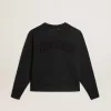 Sweatshirt in gewaschenem Schwarz mit umgekehrtem Logo auf der Rückseite – Jersey Capsule