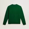 Sweatshirt mit Rundhalsausschnitt aus grünem Baumwollfleece