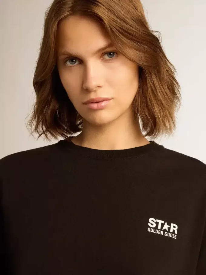 T-Shirt aus der Black Star Collection mit kontrastierendem weißem Logo und Stern