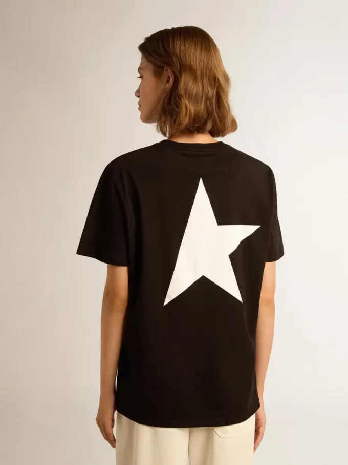 T-Shirt aus der Black Star Collection mit kontrastierendem weißem Logo und Stern