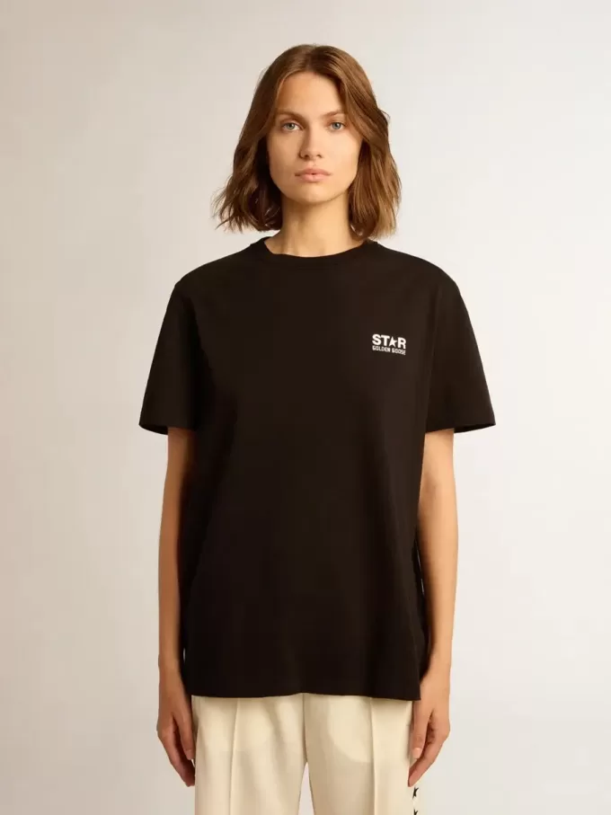 T-Shirt aus der Black Star Collection mit kontrastierendem weißem Logo und Stern