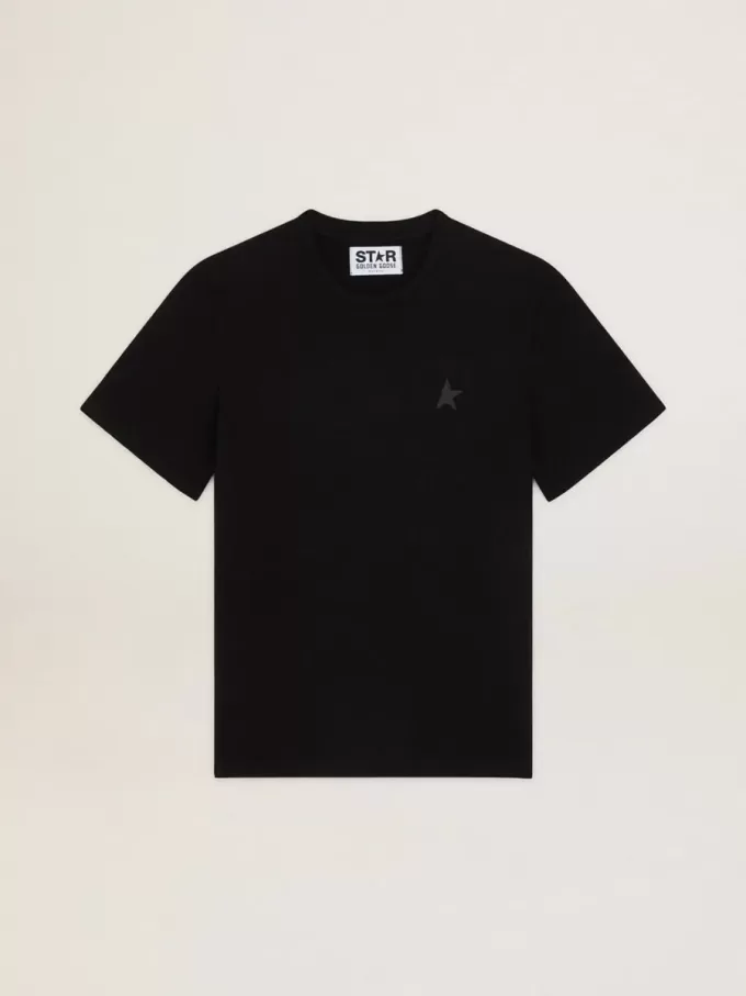 T-Shirt aus der Black Star Collection mit ton-in-ton Stern auf der Vorderseite