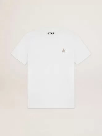 T-Shirt aus der White Star Collection mit goldenem Glitzerstern auf der Vorderseite