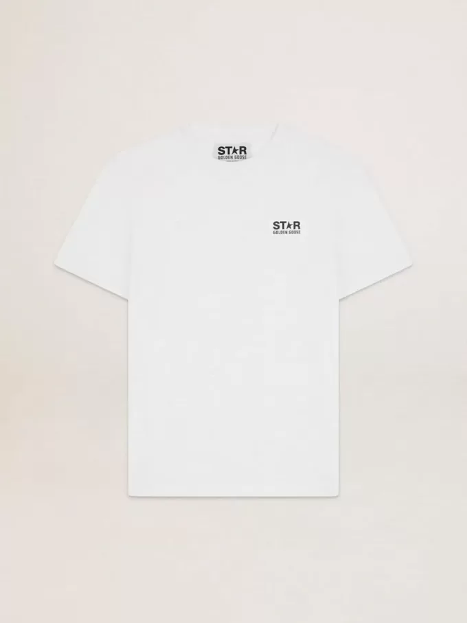 T-Shirt aus der White Star Collection mit kontrastierendem schwarzem Logo und Stern