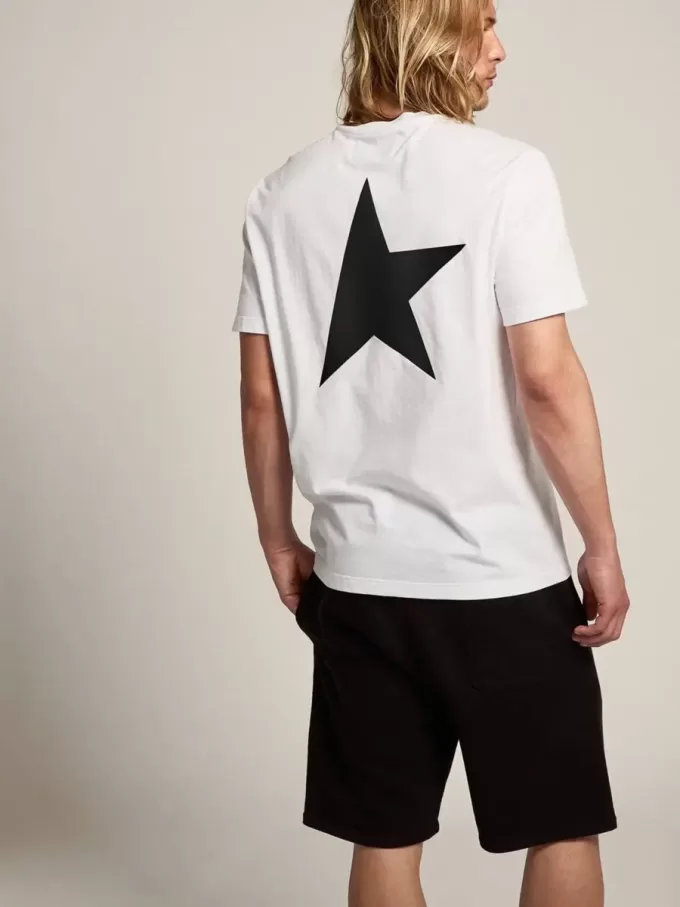 T-Shirt aus der White Star Collection mit kontrastierendem schwarzem Logo und Stern