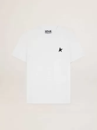 T-Shirt aus der White Star Collection mit schwarzem Stern auf der Vorderseite