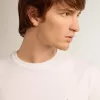 T-Shirt aus der White Star Collection mit schwarzem Stern auf der Vorderseite
