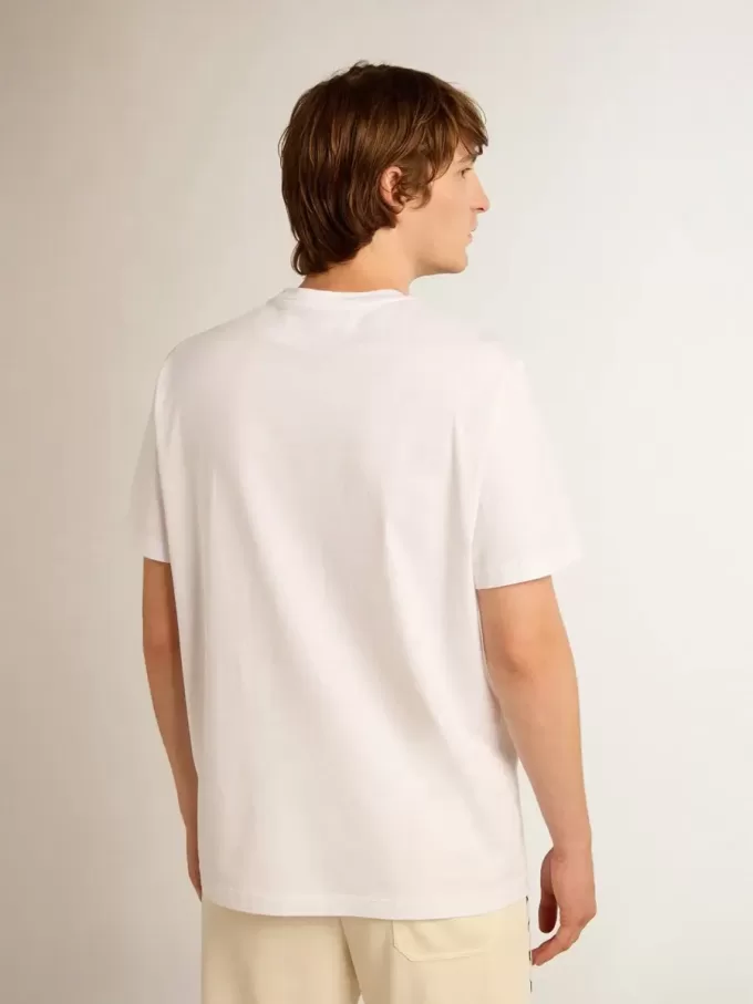 T-Shirt aus der White Star Collection mit schwarzem Stern auf der Vorderseite
